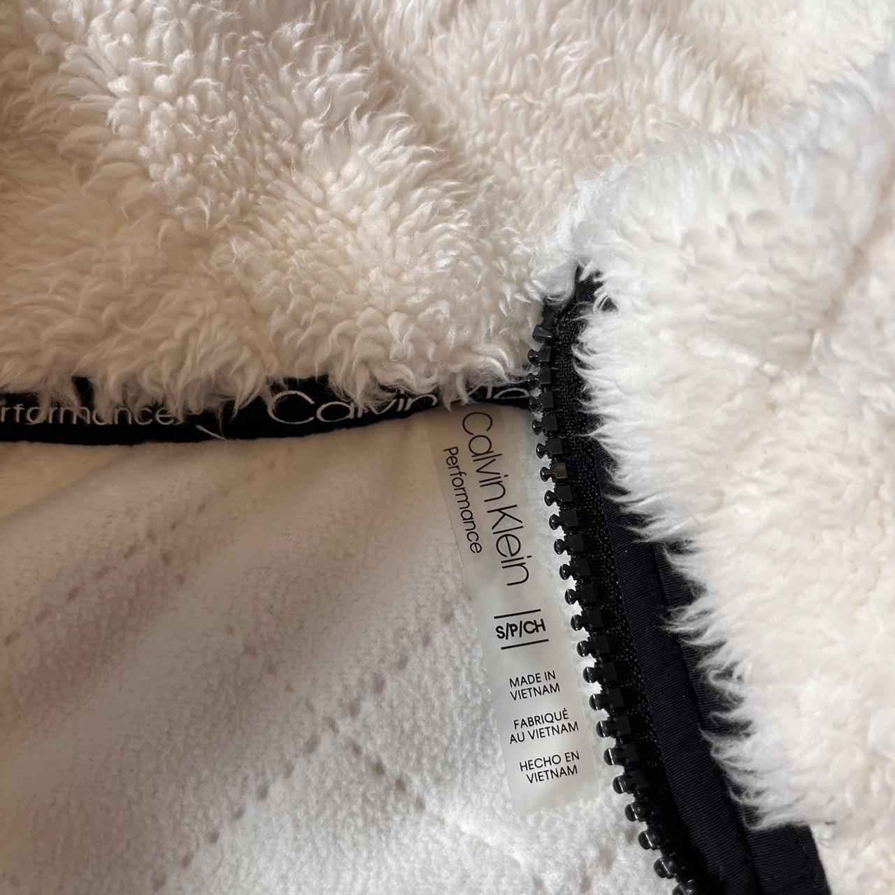 calvin klein performance zip up fuzzy jacket size... Depop