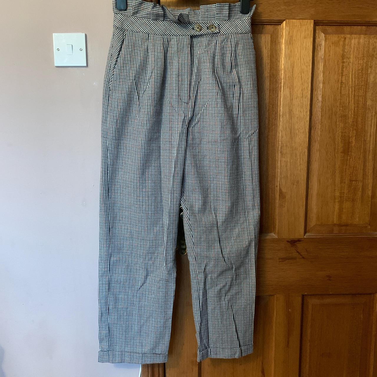 Topshop checked trousers with paper bag