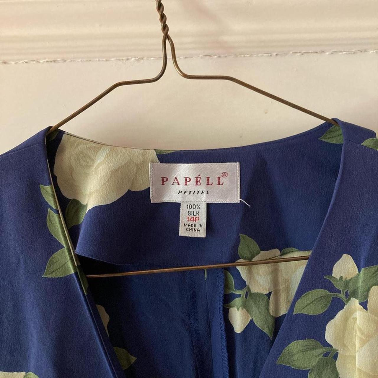 Adriana Papell petites vintage blue silk wrap dress Depop