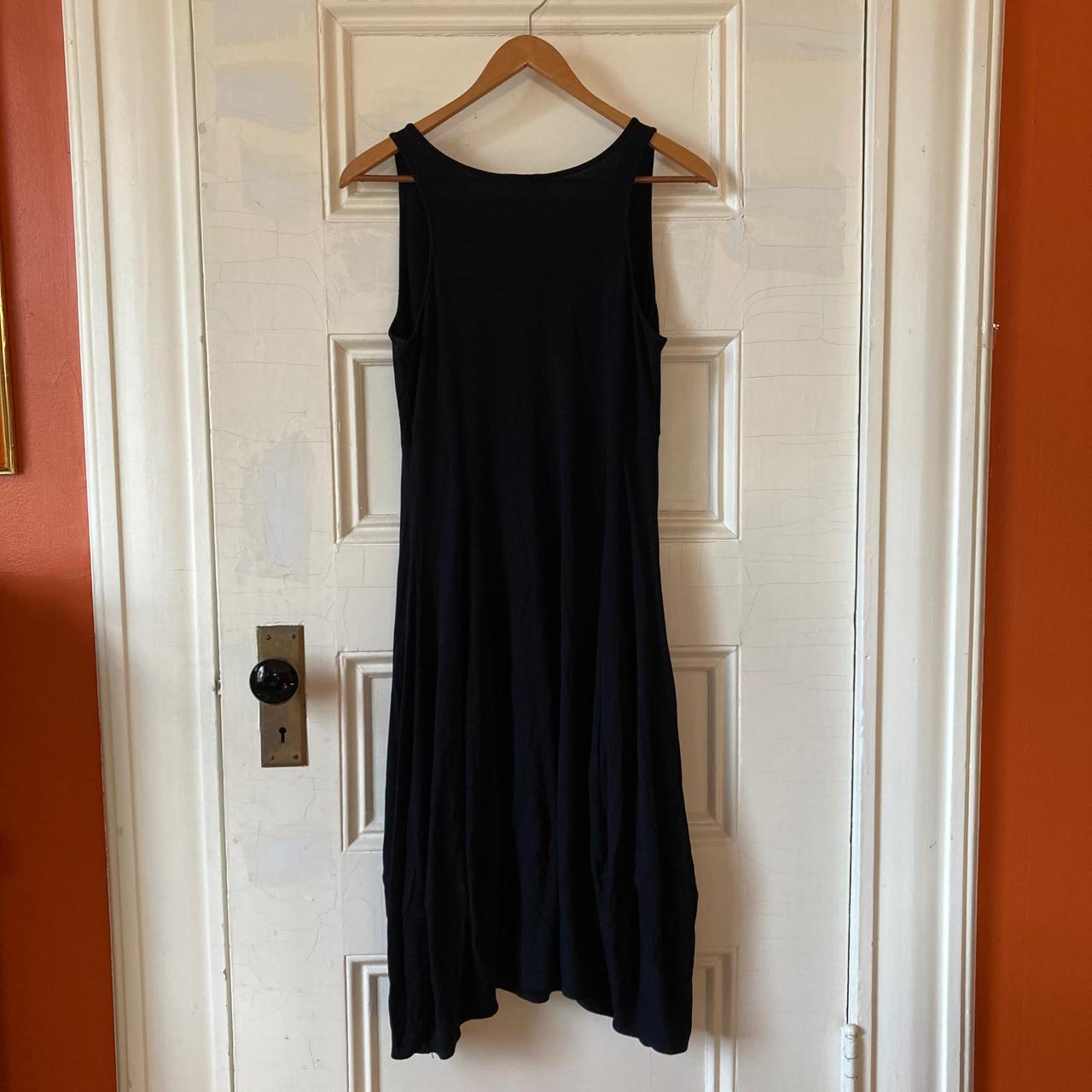 Eileen Fisher S black silk tank dress Drape-y, - Depop