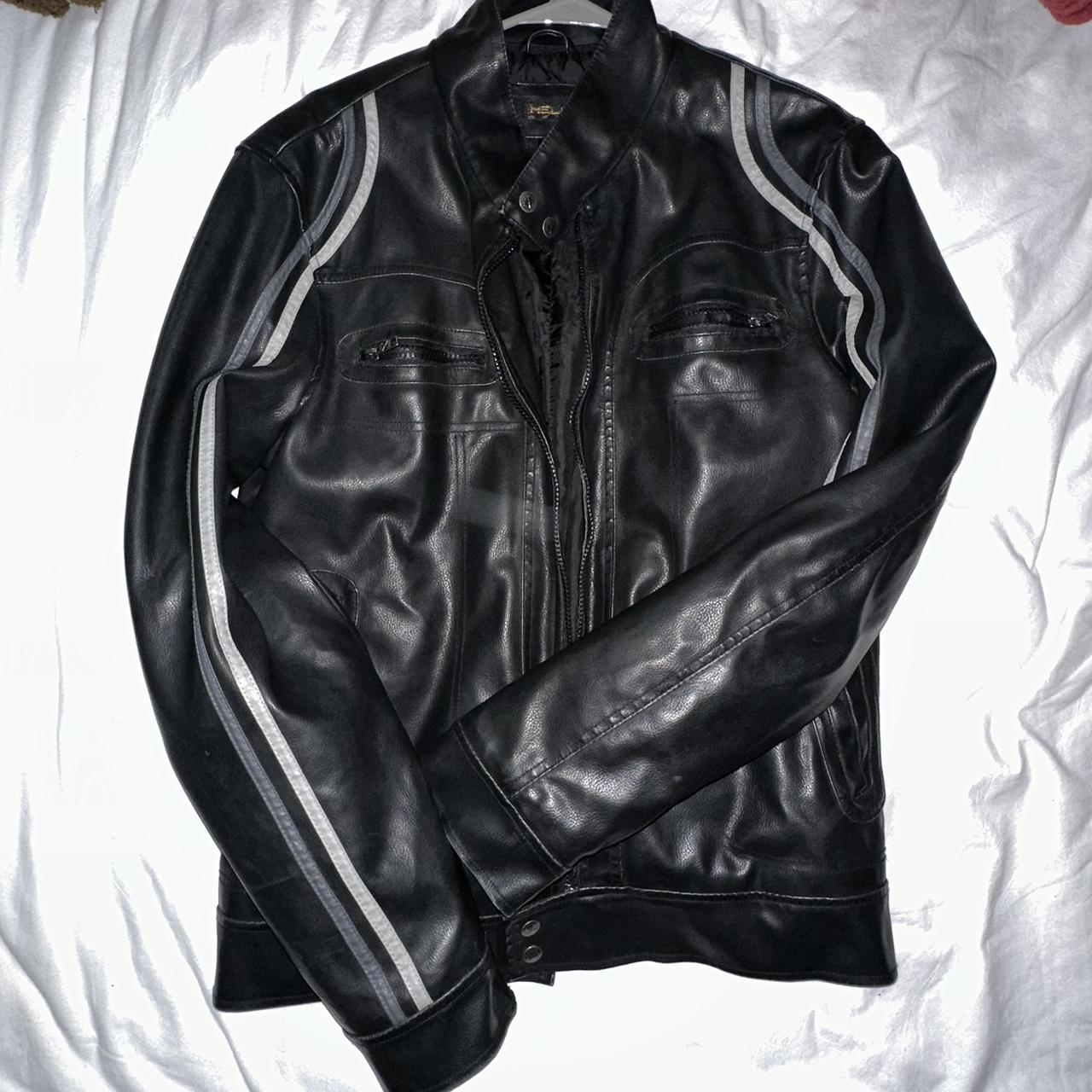 Helix motorcycle leather jacket In perfect... Depop