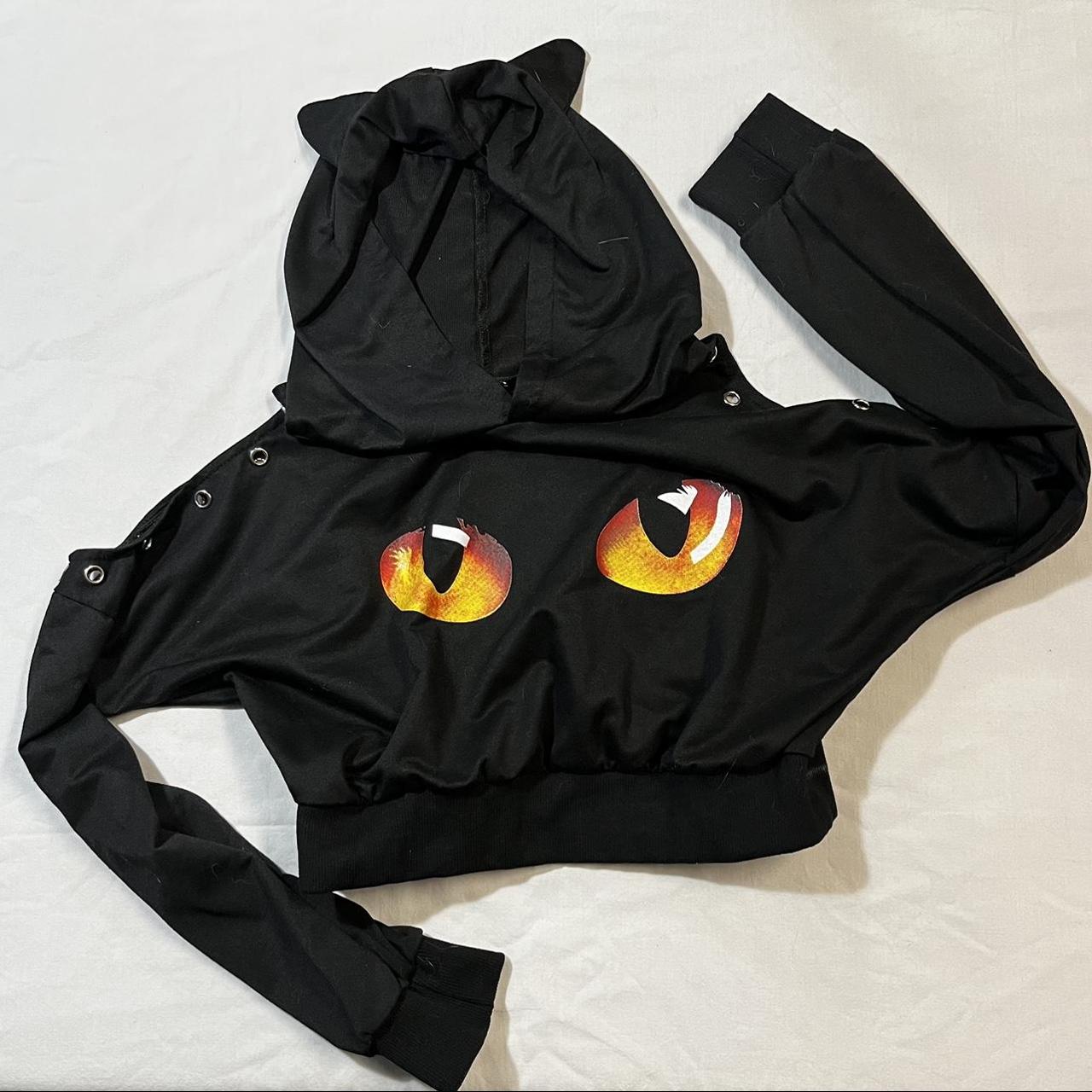 Black cat ear hoodie best sale