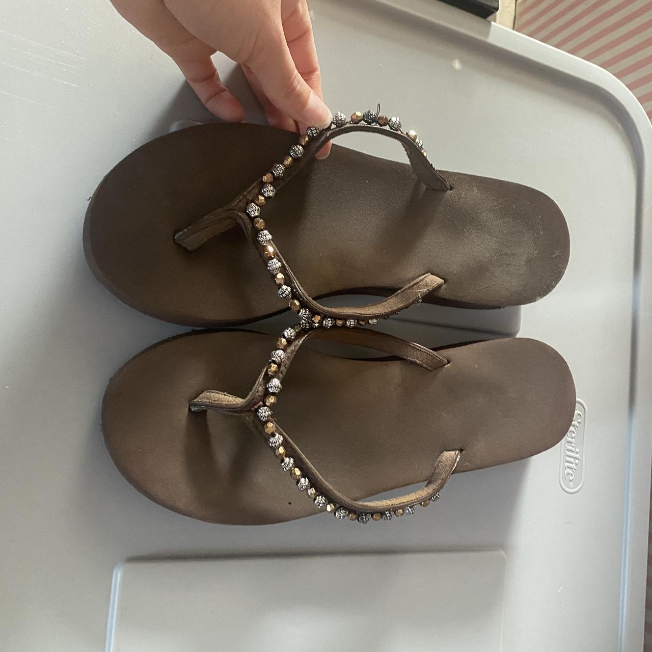 womens brown flip flop