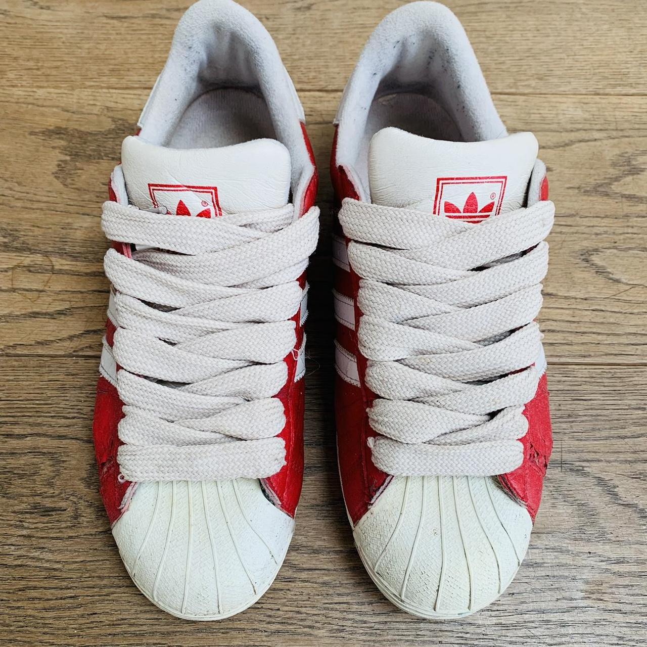 Original Adidas Shell Toes, a little worn but not... Depop