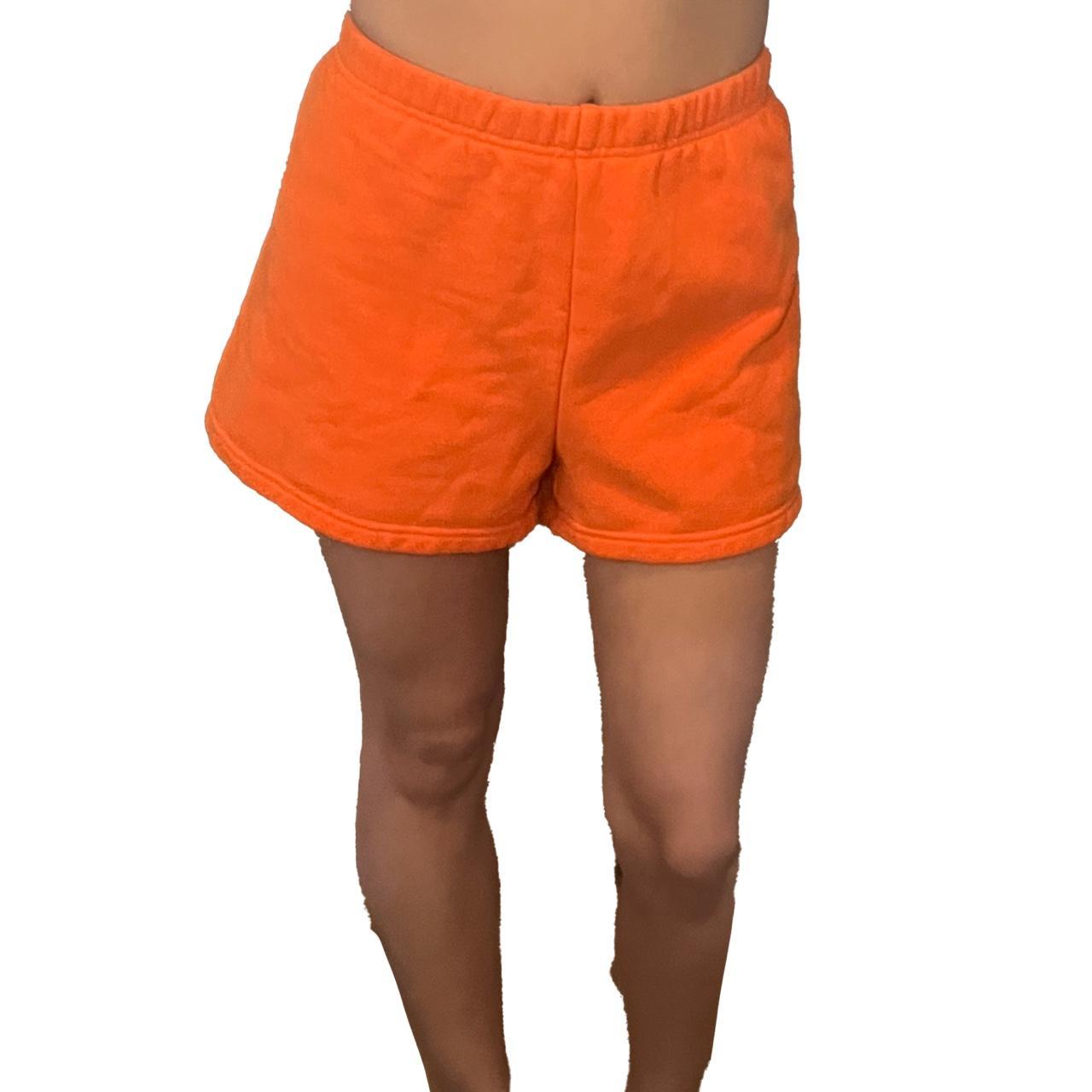 Aritzia Loose Orange Shorts Tna Cozy Af Fleece... Depop