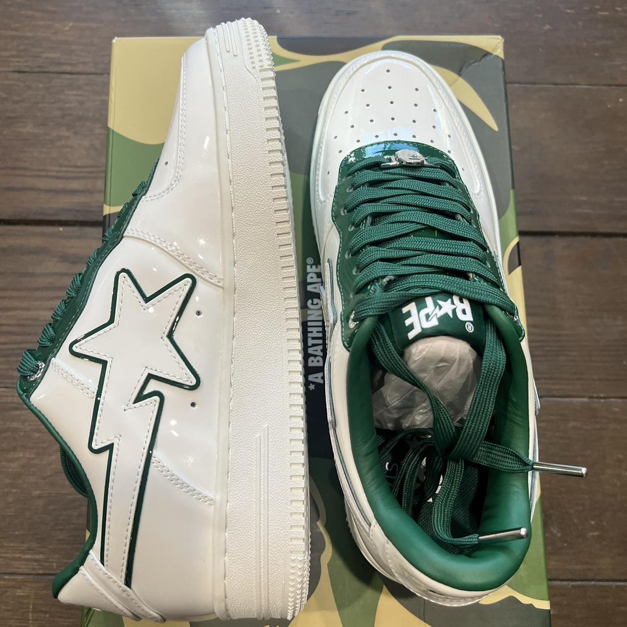 Patent Leather Green Bape Shoes A Bathing Ape BAPE 1st Camo Green