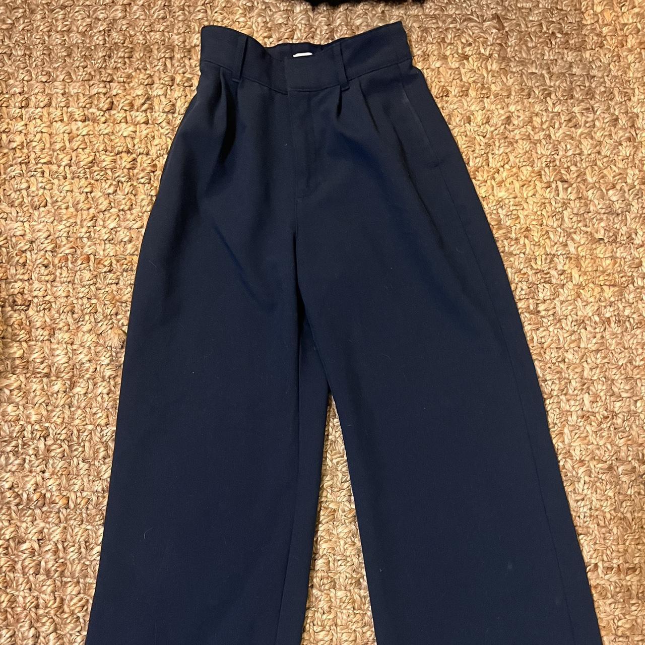 NAVY BLUEEEE Abercrombie tailored work pants... - Depop