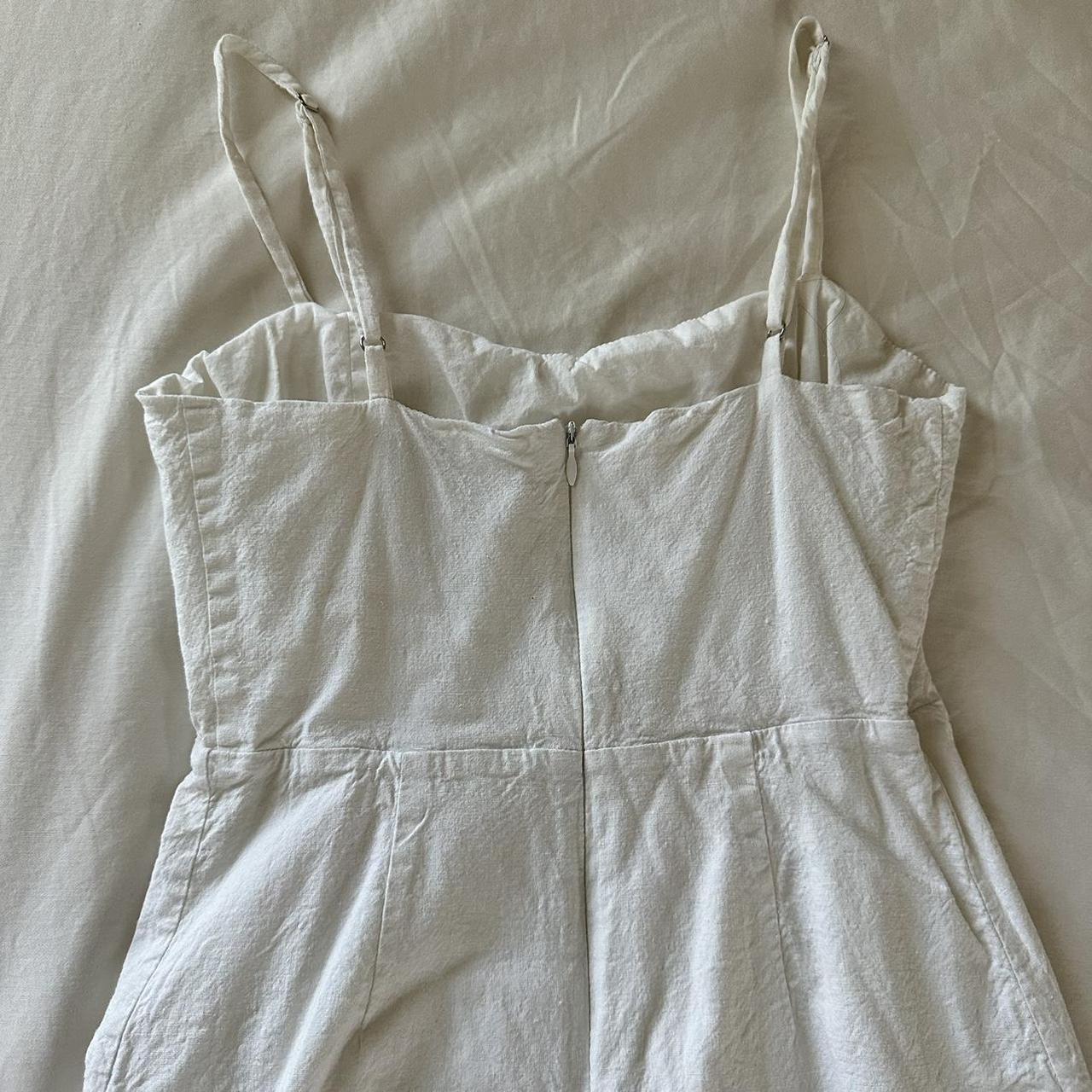 brandy melville white linen mini dress super cute &... Depop