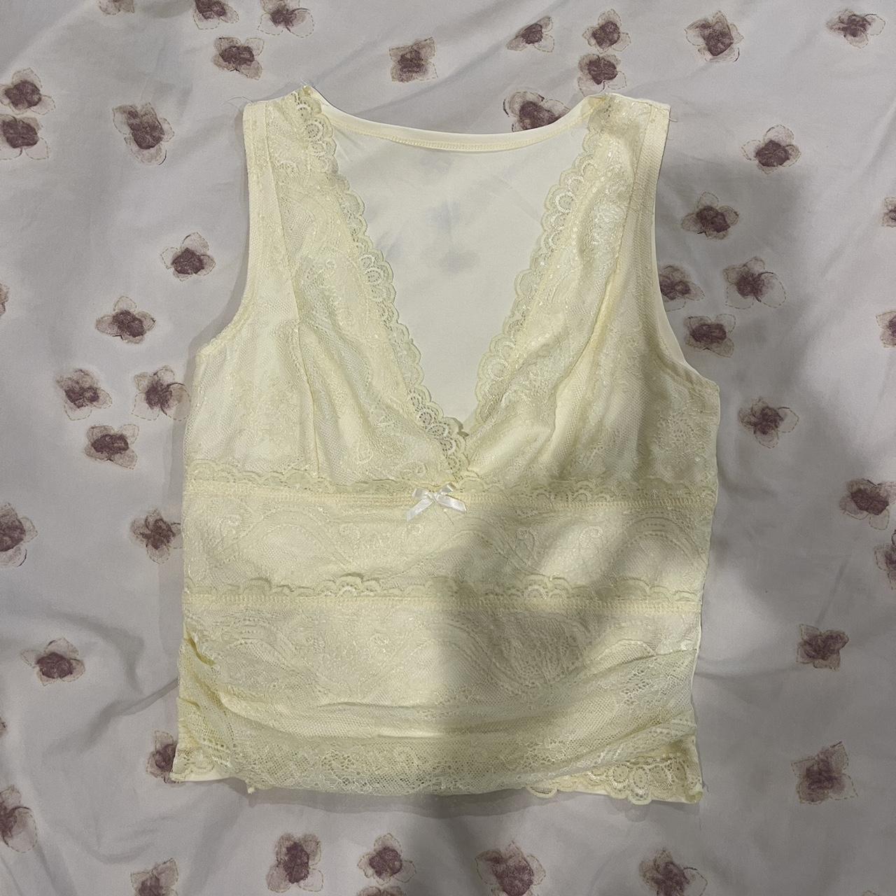 cider baby yellow lace tank top 💛 size small (runs... Depop