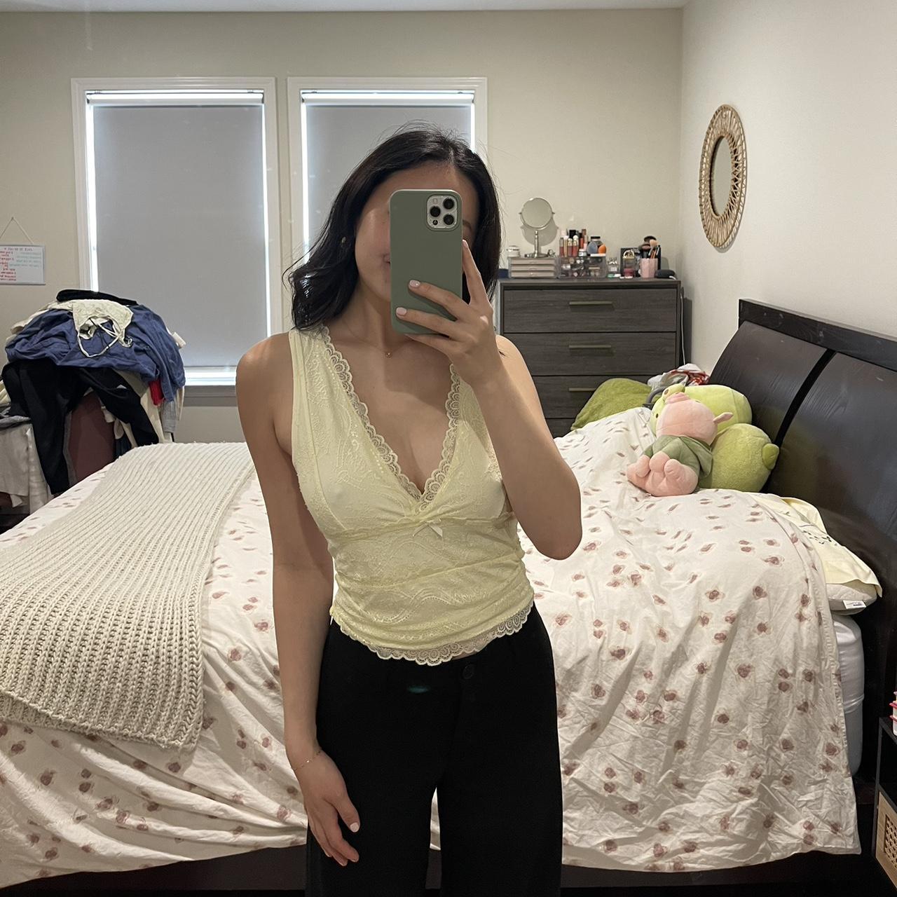 cider baby yellow lace tank top 💛 size small (runs... Depop