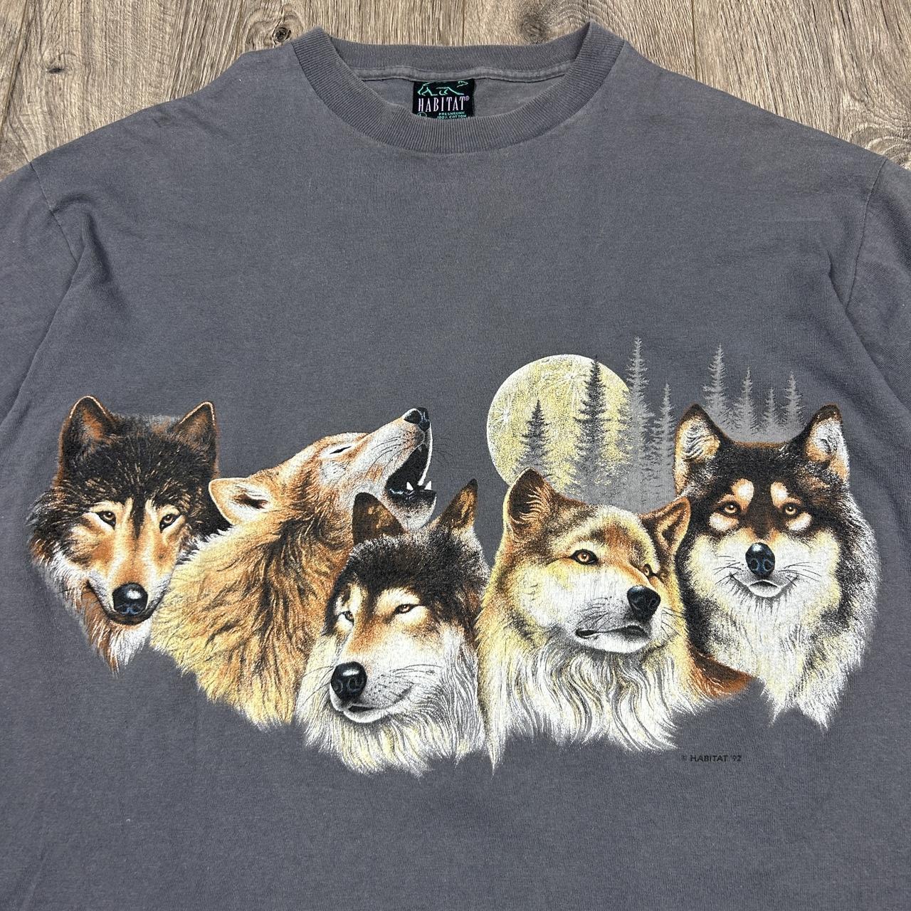 Vintage 90s Habitat Gray Wolf Wolves Nature Husky... - Depop