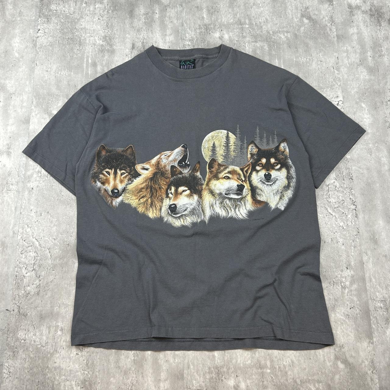 Vintage 90s Habitat Gray Wolf Wolves Nature Husky... - Depop