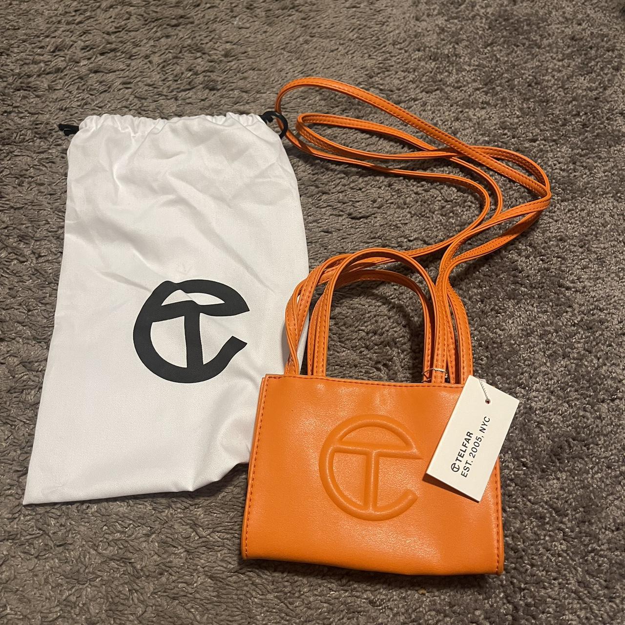 Telfar small orange shopping bag (PRICE FIRM) BRAND | Depop