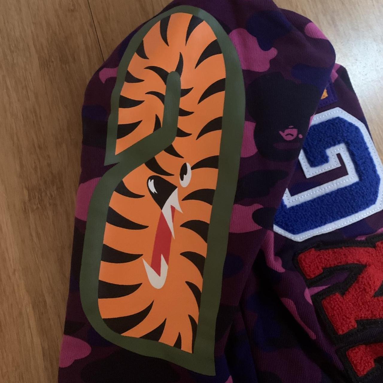 Bape purple sale tiger hoodie