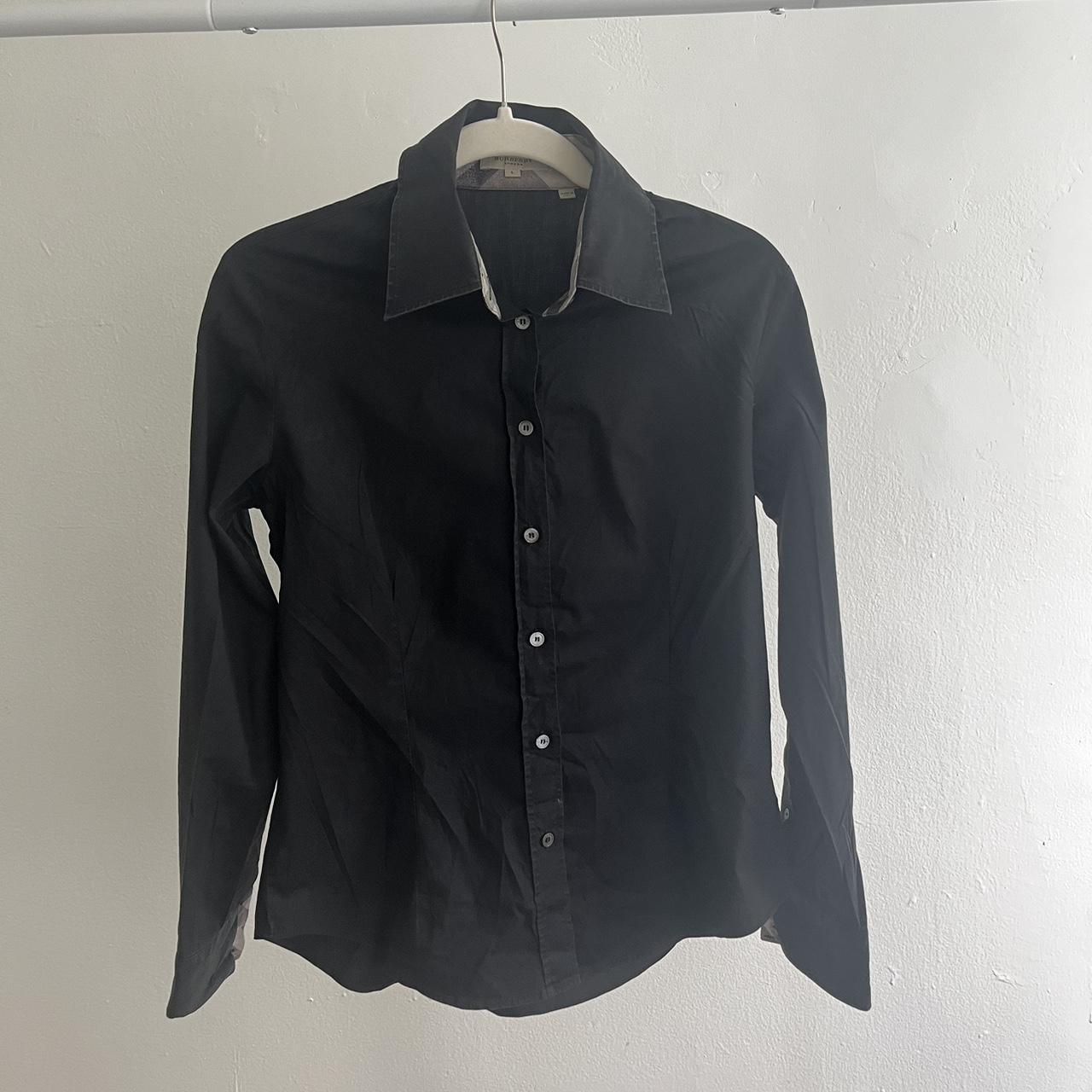 burberry black long sleeve button up shirt women s. Depop