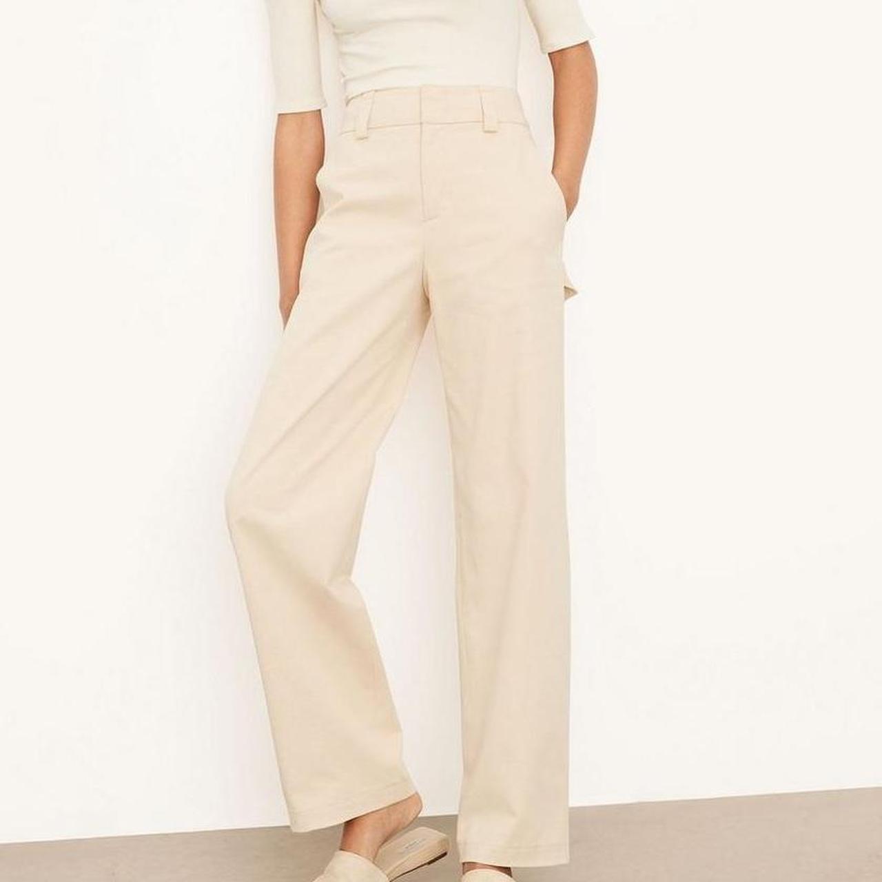 Vince Women's Cream and Tan Trousers (2)