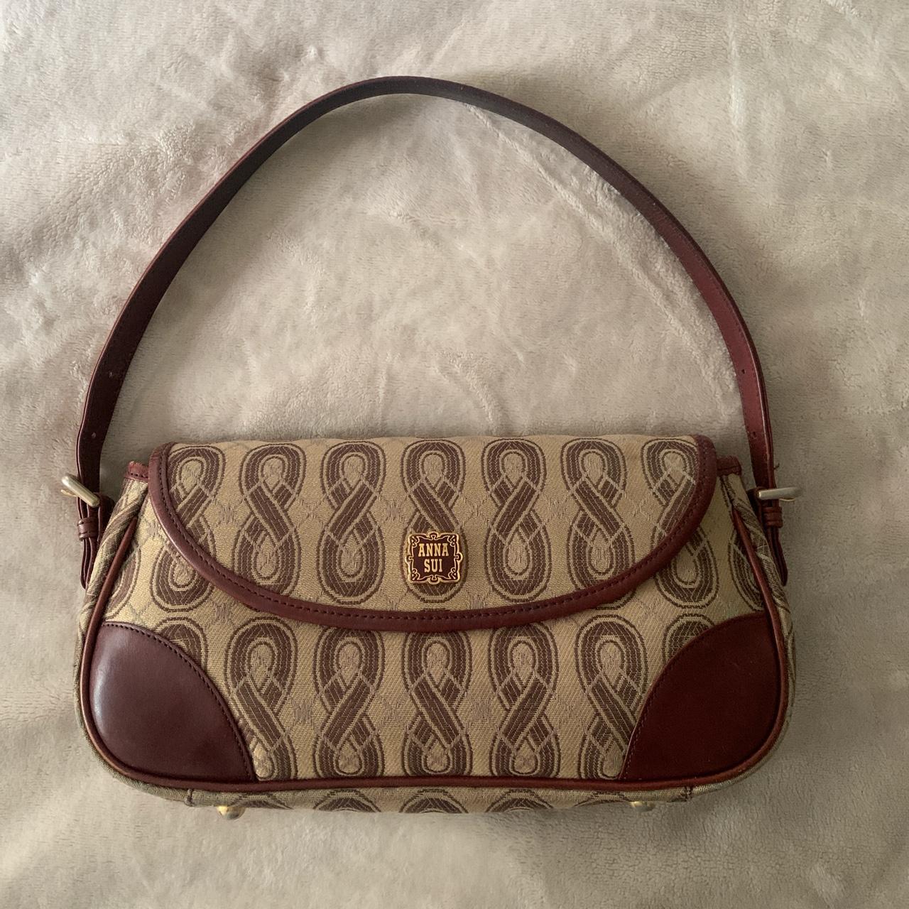 vintage anna sui brown shoulder bag in EXCELLENT... - Depop