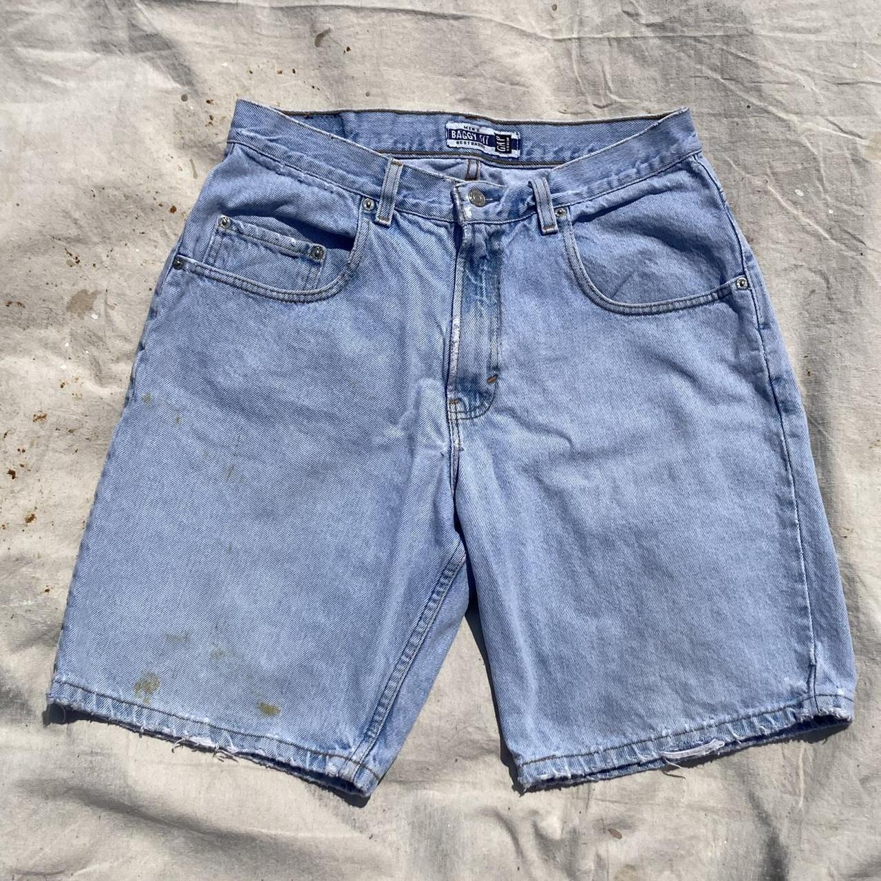 Vintage light blue denim shorts for men