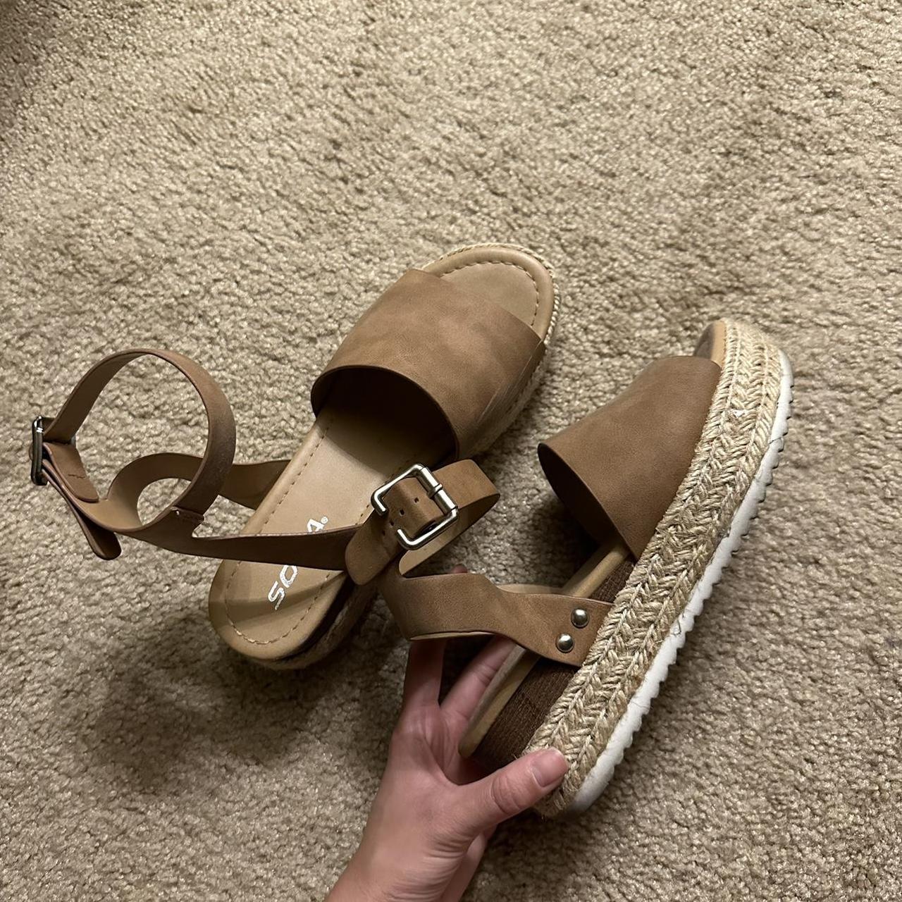 SODA PLATFORM SANDALS cute brown platform Depop