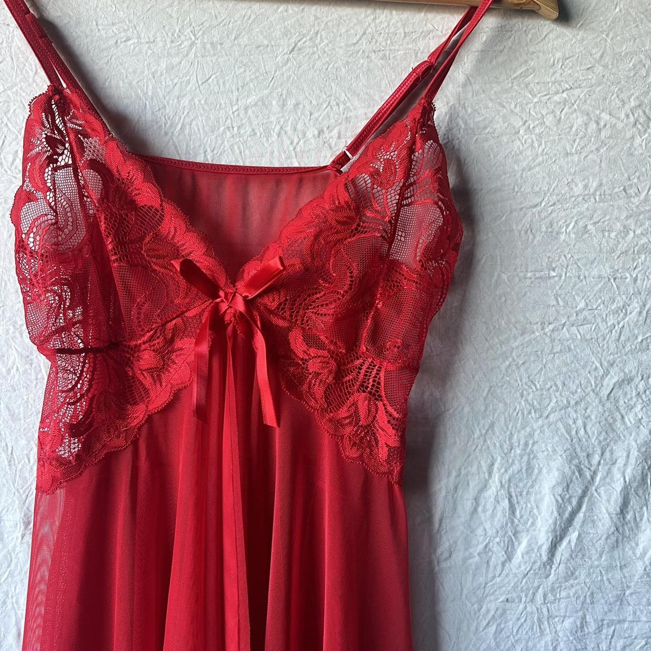 red babydoll lingerie top giving very much fairy... - Depop