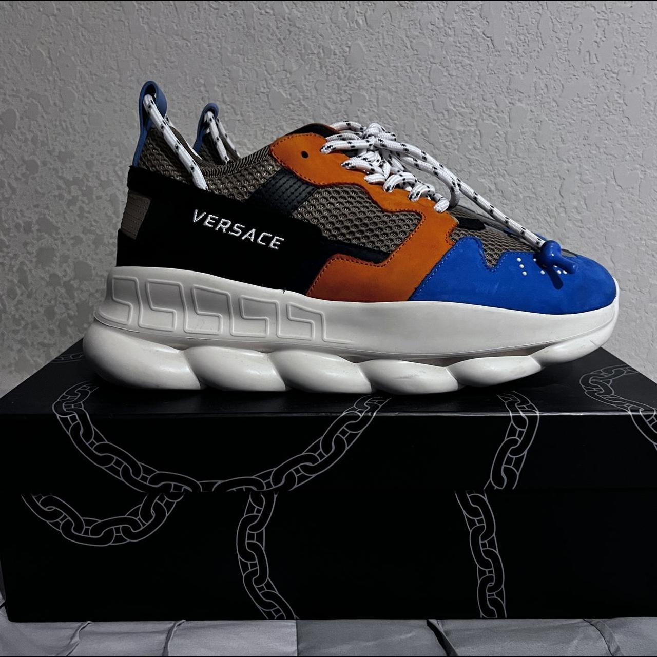 Versace Chain Reaction Sneakers in Blue for Men