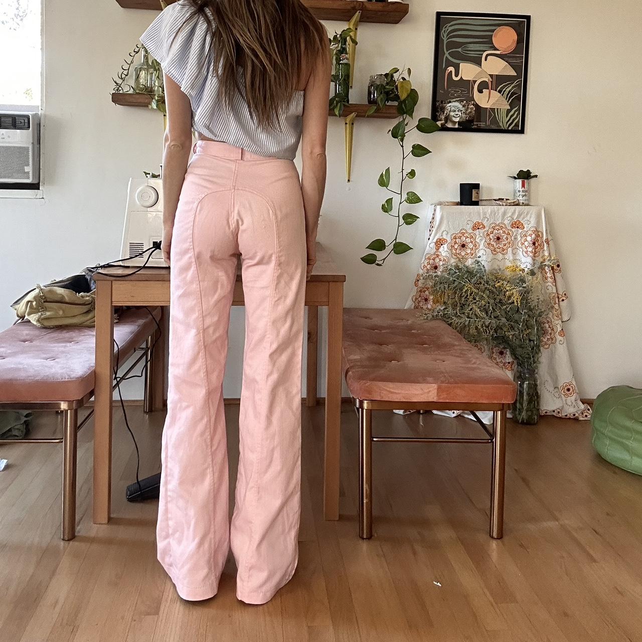 Vintage 70s light wash saddleback jeans Beautiful - Depop