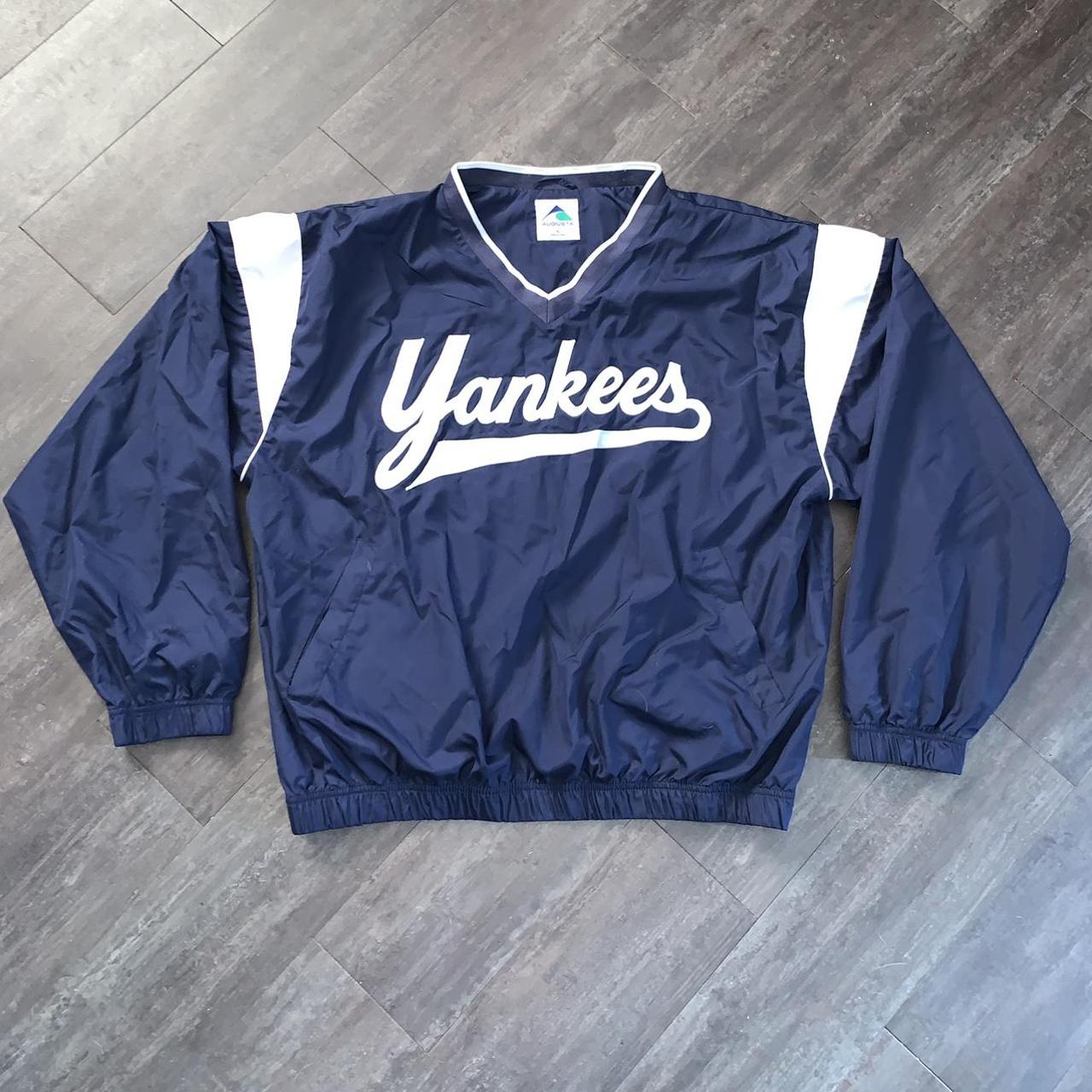 VINTAGE NEW YORK YANKEES MAJESTIC PULLOVER V-NECK - Depop