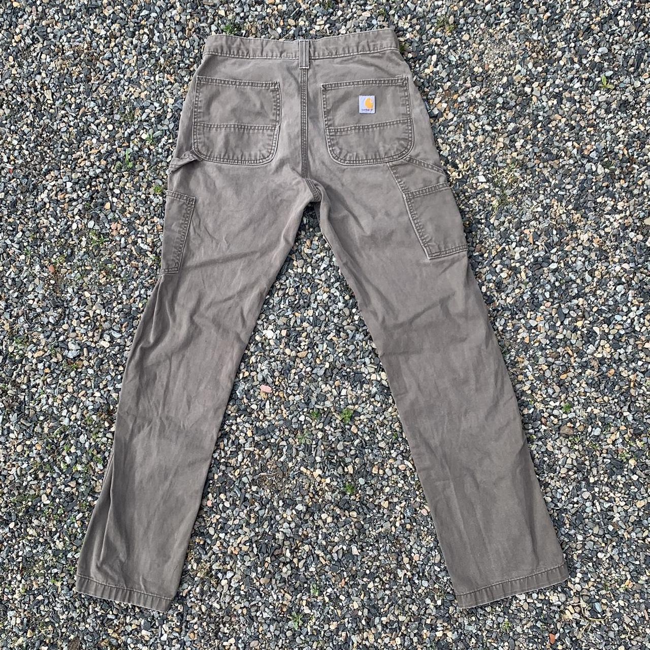 Carhartt Relaxed fit carpenter work pants in olive... - Depop