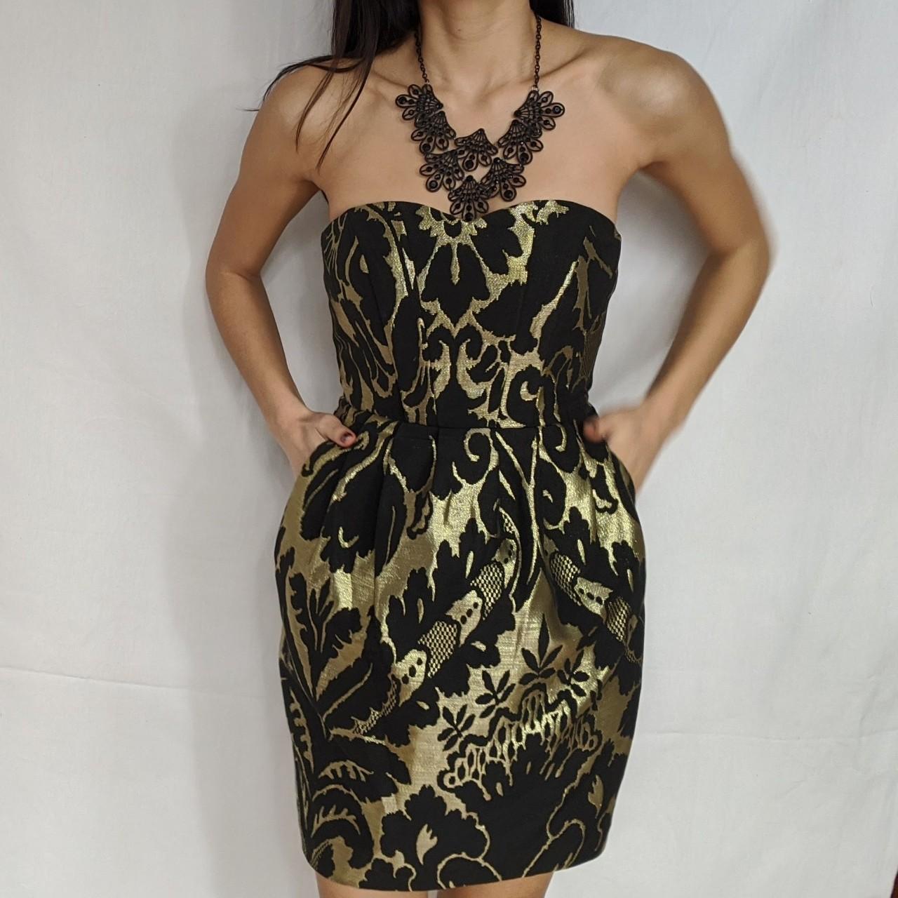 H&m black shop and gold dress