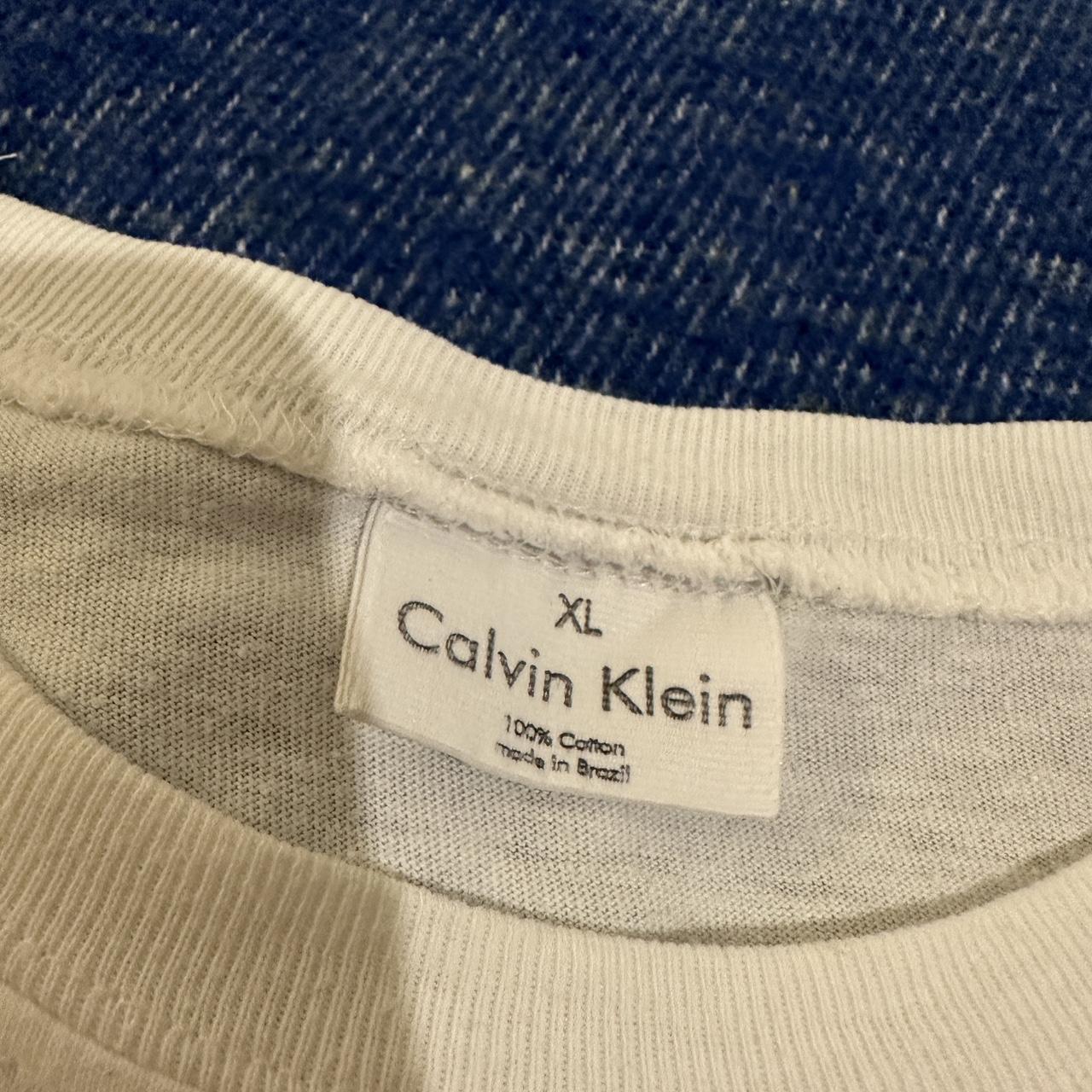 Calvin Klein White T-shirt Vintage Loungewear Size... - Depop