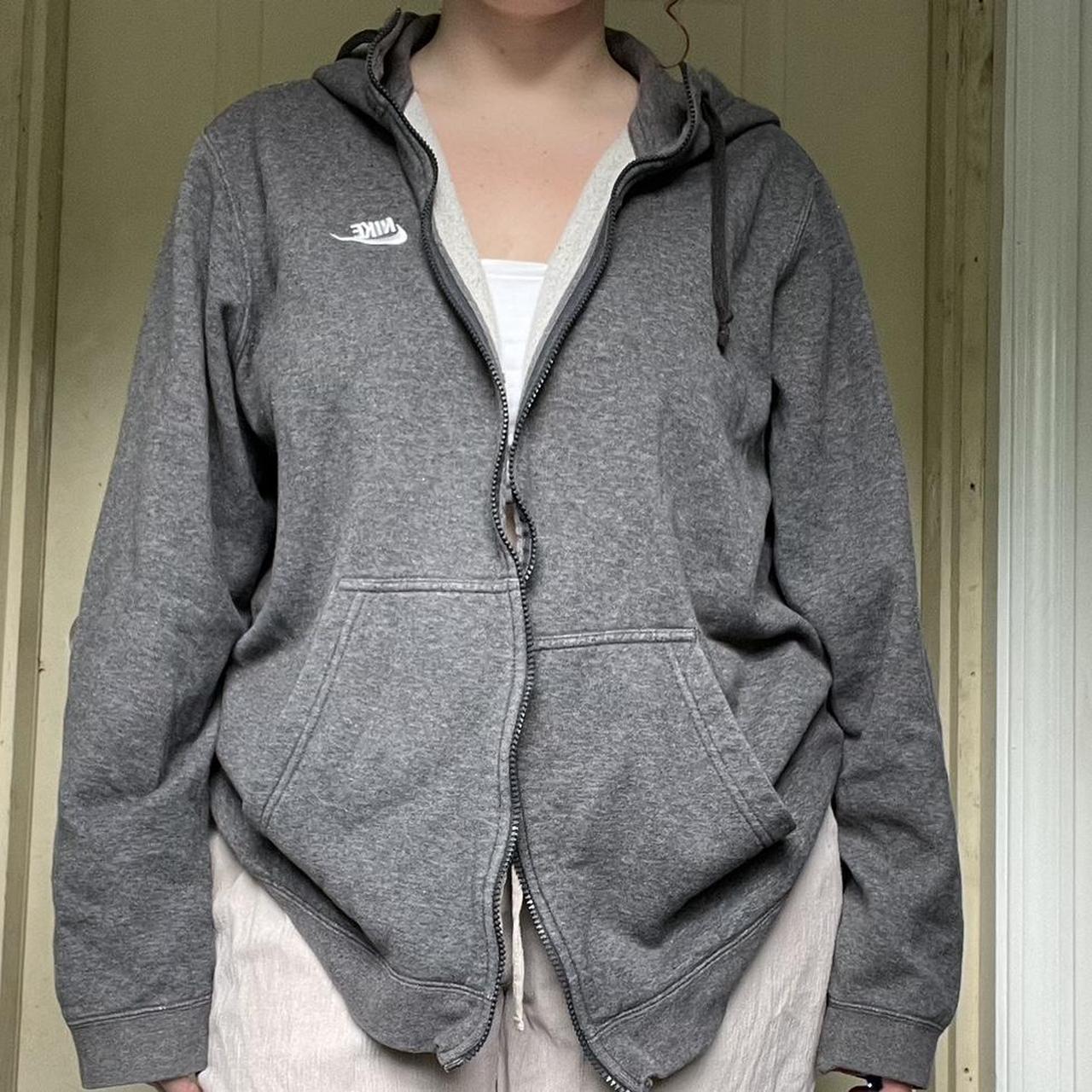 mens grey nike hoodie zip
