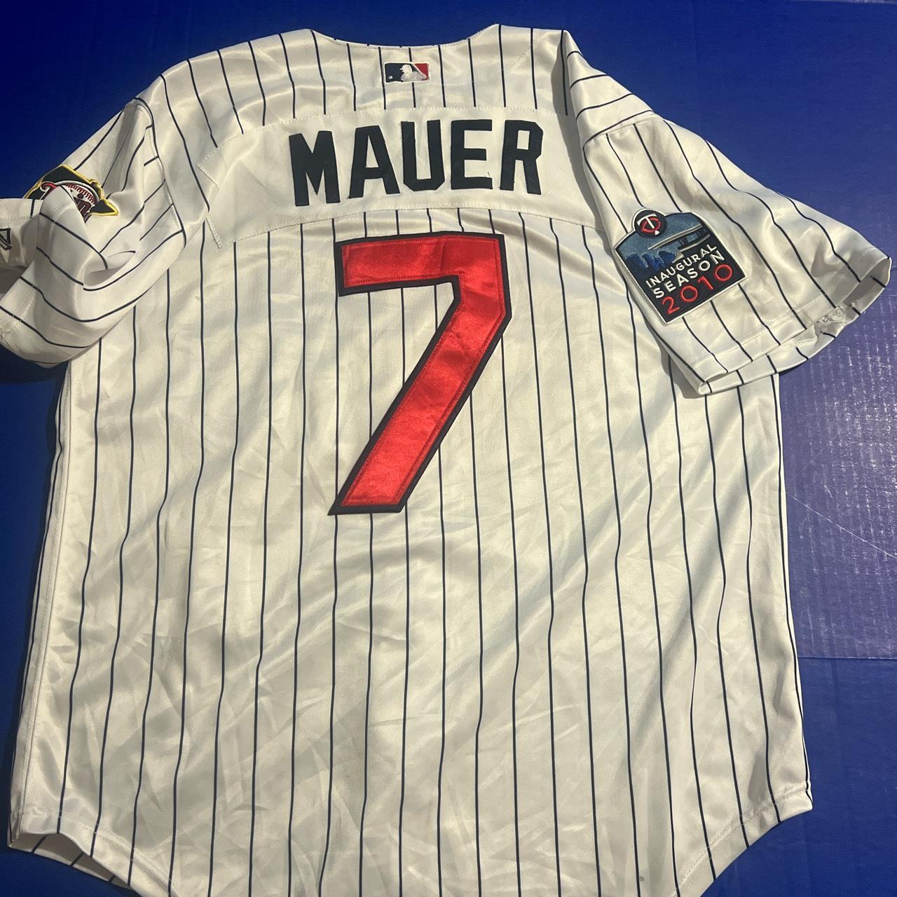 JOE MAUER SIGNED 2010 ALL STAR JERSEY AUTHENTIC MAJESTIC- MINNESOTA TWINS  -RARE!