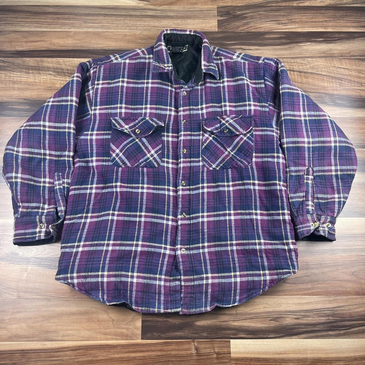 Mens flannel on sale quilted shirt jacket