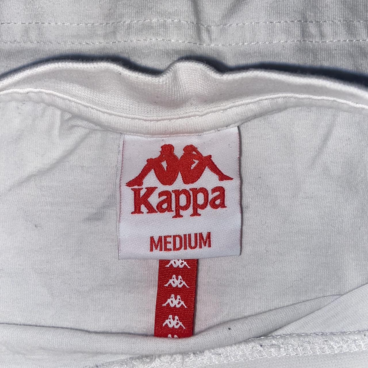 White Kappa Front Logo tee. 8/10 condition, great... - Depop