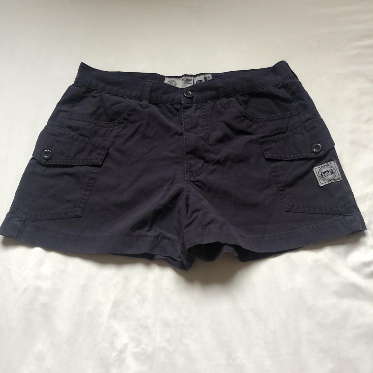 vintage blueish purple cargo shorts 100% cotton... - Depop