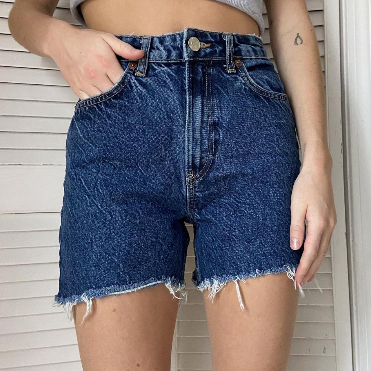 dark wash denim shorts. #denim #shorts #darkwash... - Depop