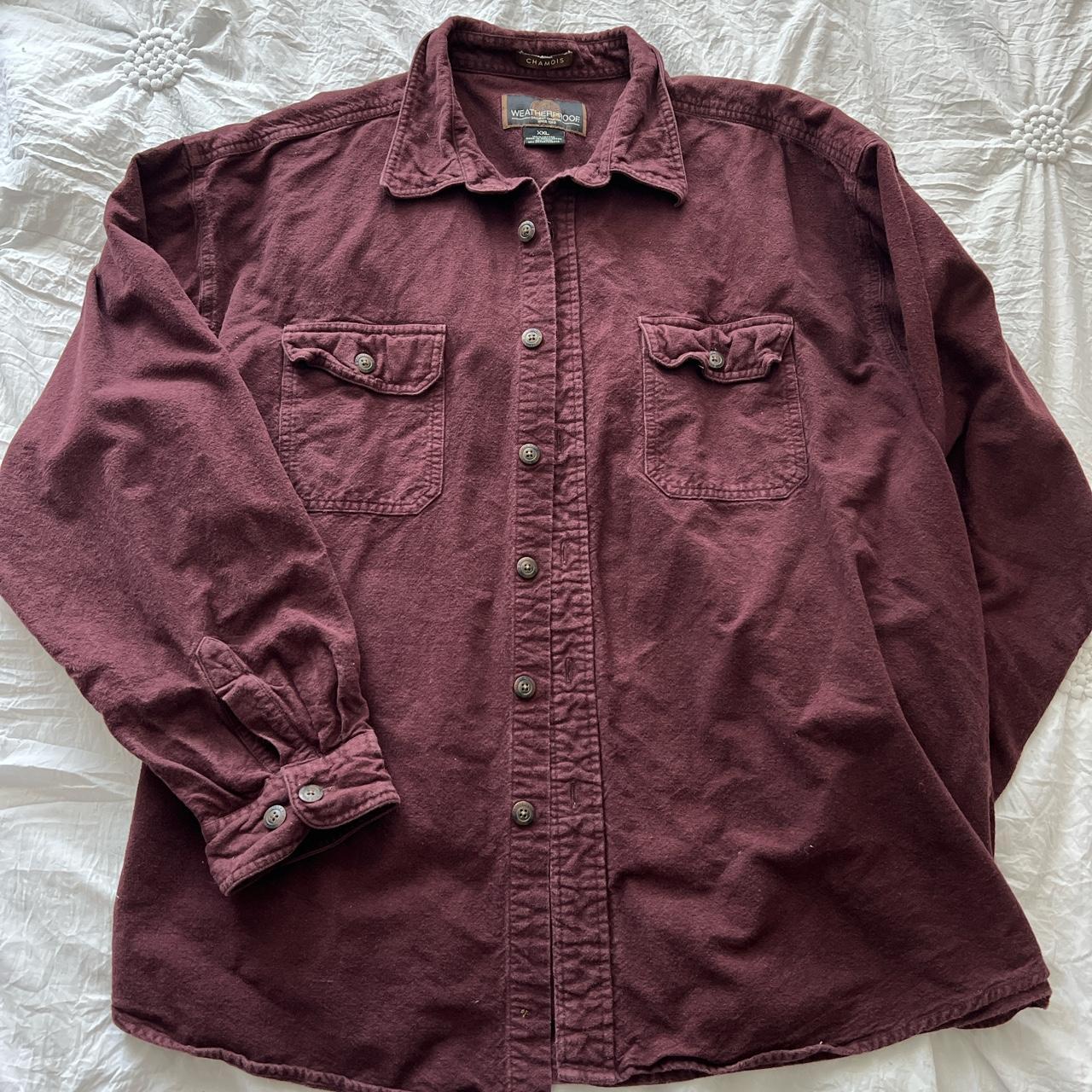 Wine colored button down shirt Extremely warm,... Depop