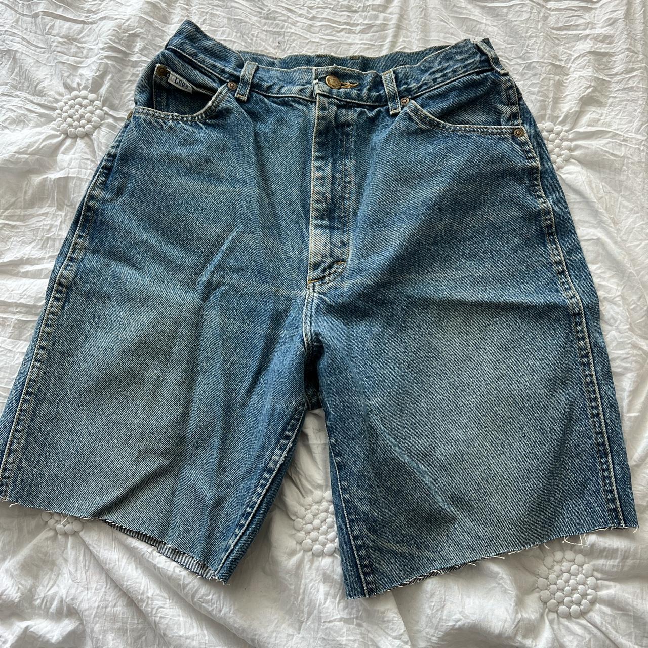 -Baggy jorts with raw hem. The crotch parts sits... - Depop