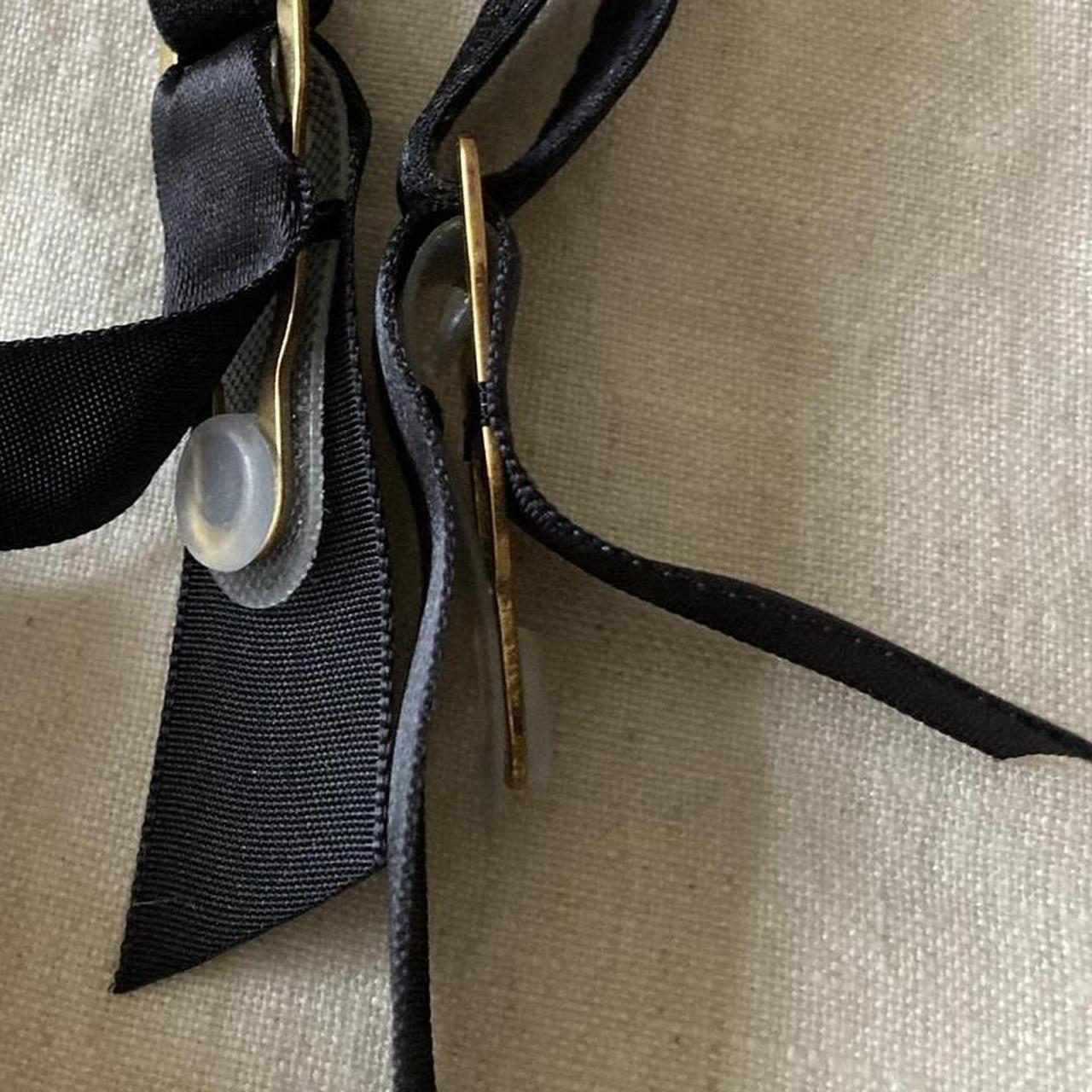Gossard black satin suspender belt, with gold tone... - Depop