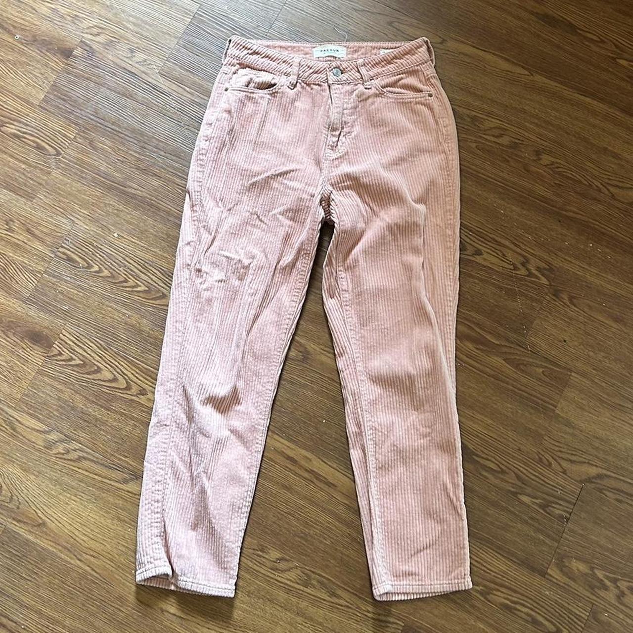 Red/pink Empire baggy corduroy pants #y2k #pink - Depop