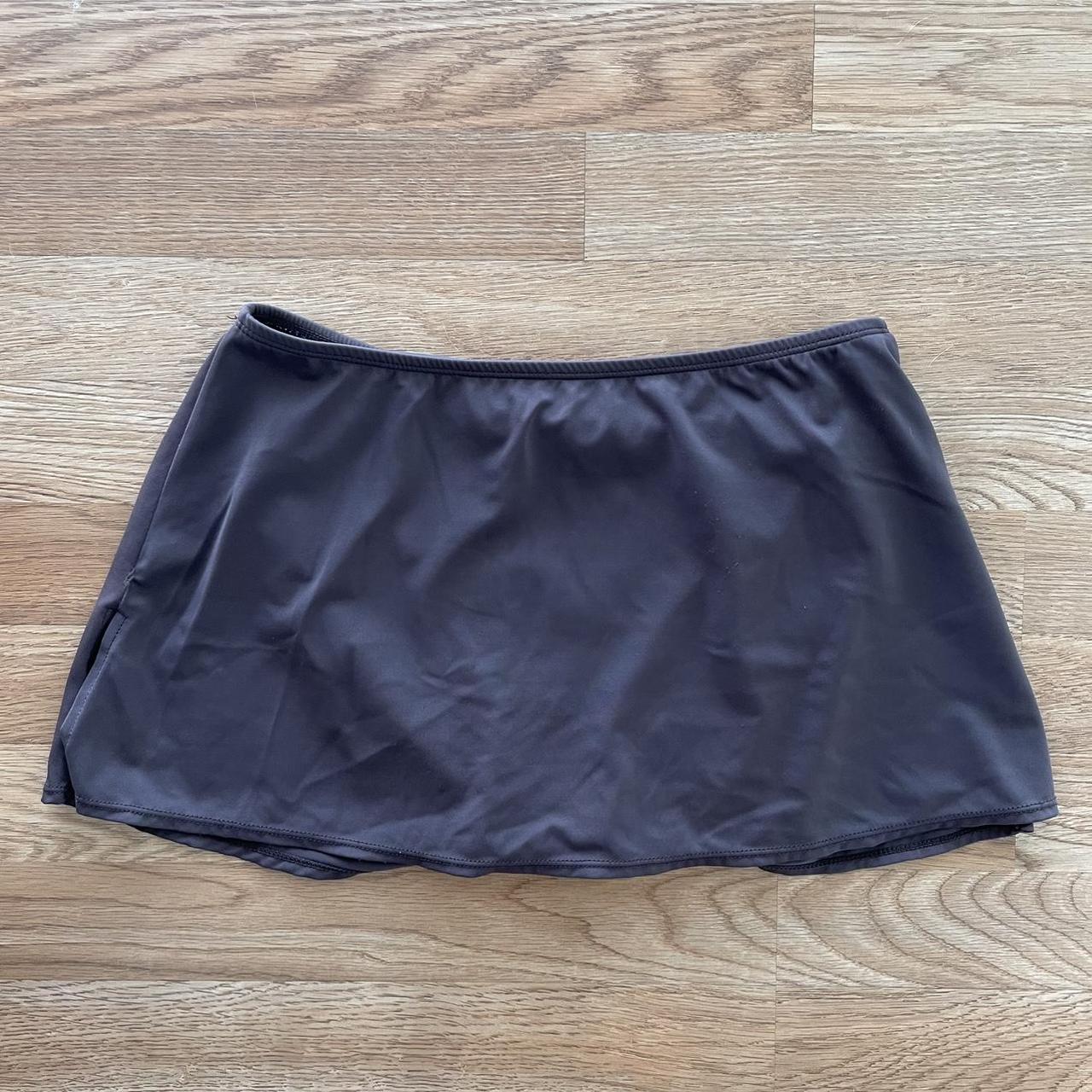 Brown mini skort 🤎 brown mini swim skirt, but can... - Depop