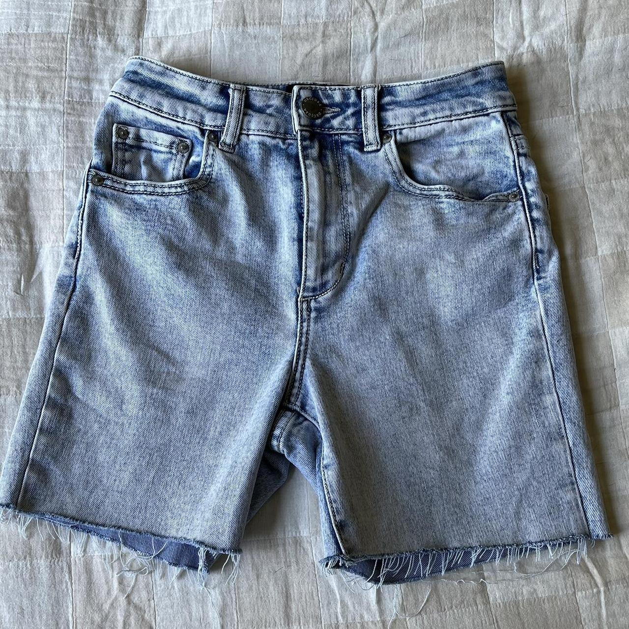 decjuba denim shorts light wash stretchy, comfy... Depop