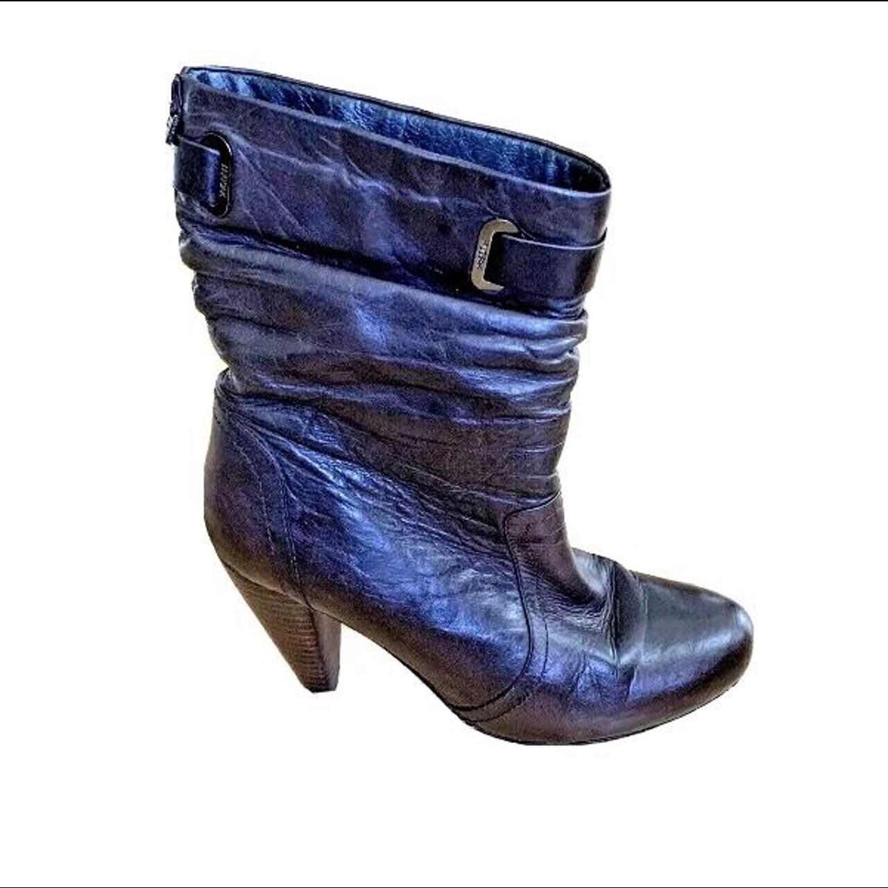 Navy leather ankle boots hotsell size 6