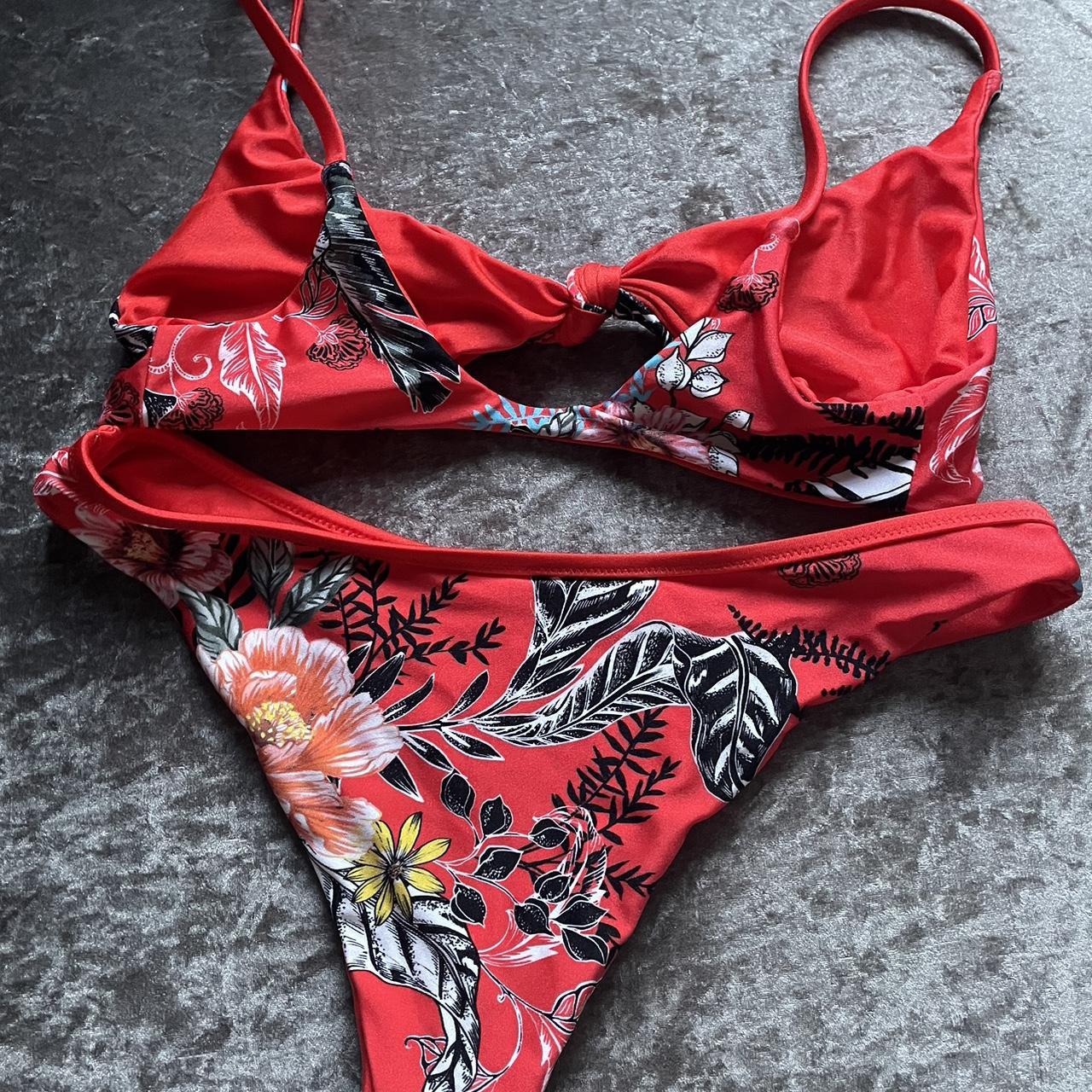 River Island Women's Red and Black Bikinisandtankinisets Depop