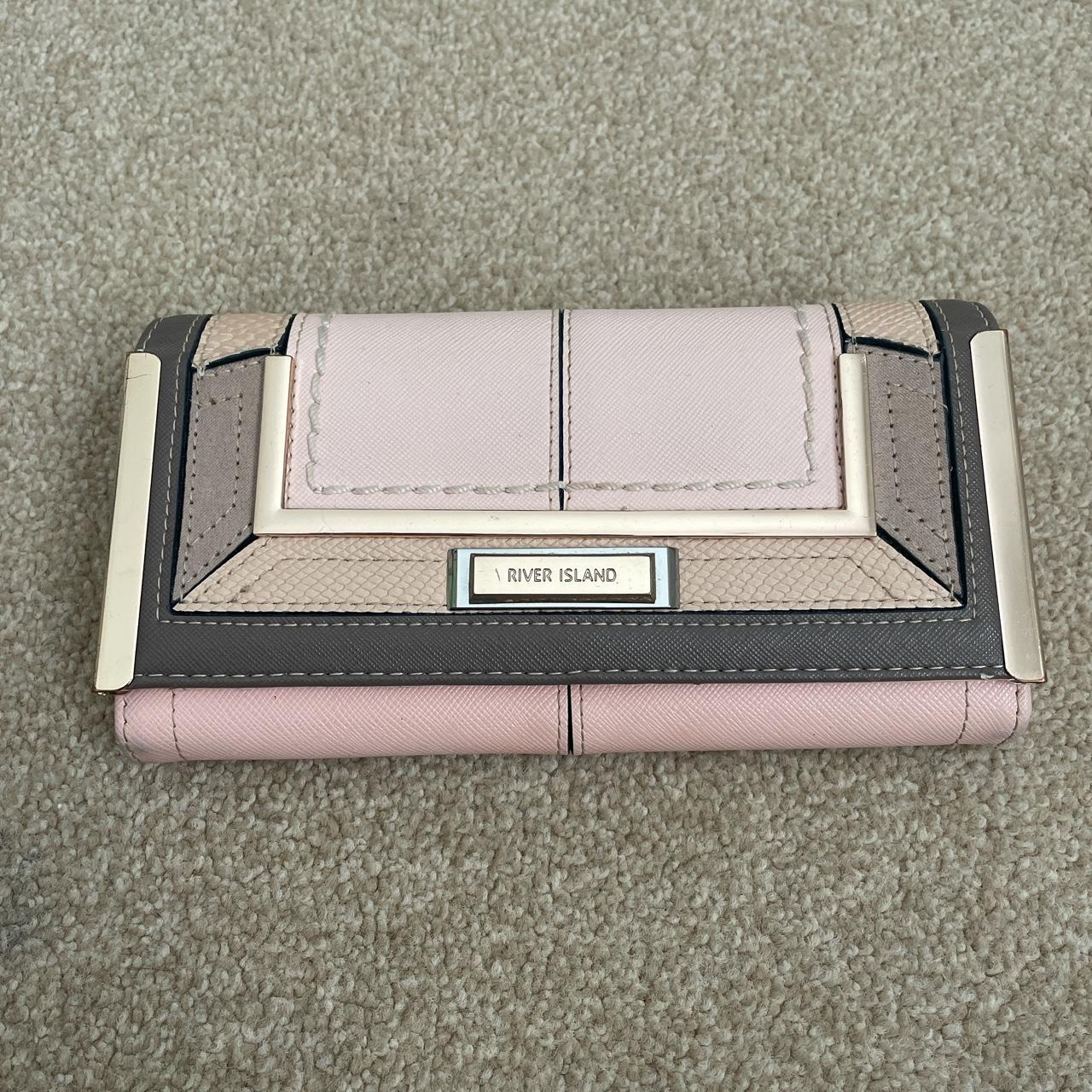 WOMENS RIVER ISLAND Pink White Colourblock Gold Glitter Large Purse Wallet  New. £29.99 - PicClick UK