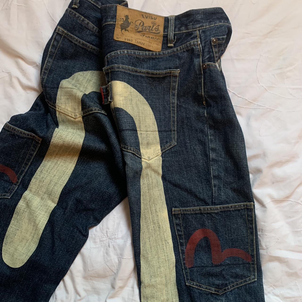 Authentic Evisu white daicock multipocket Japanese... - Depop