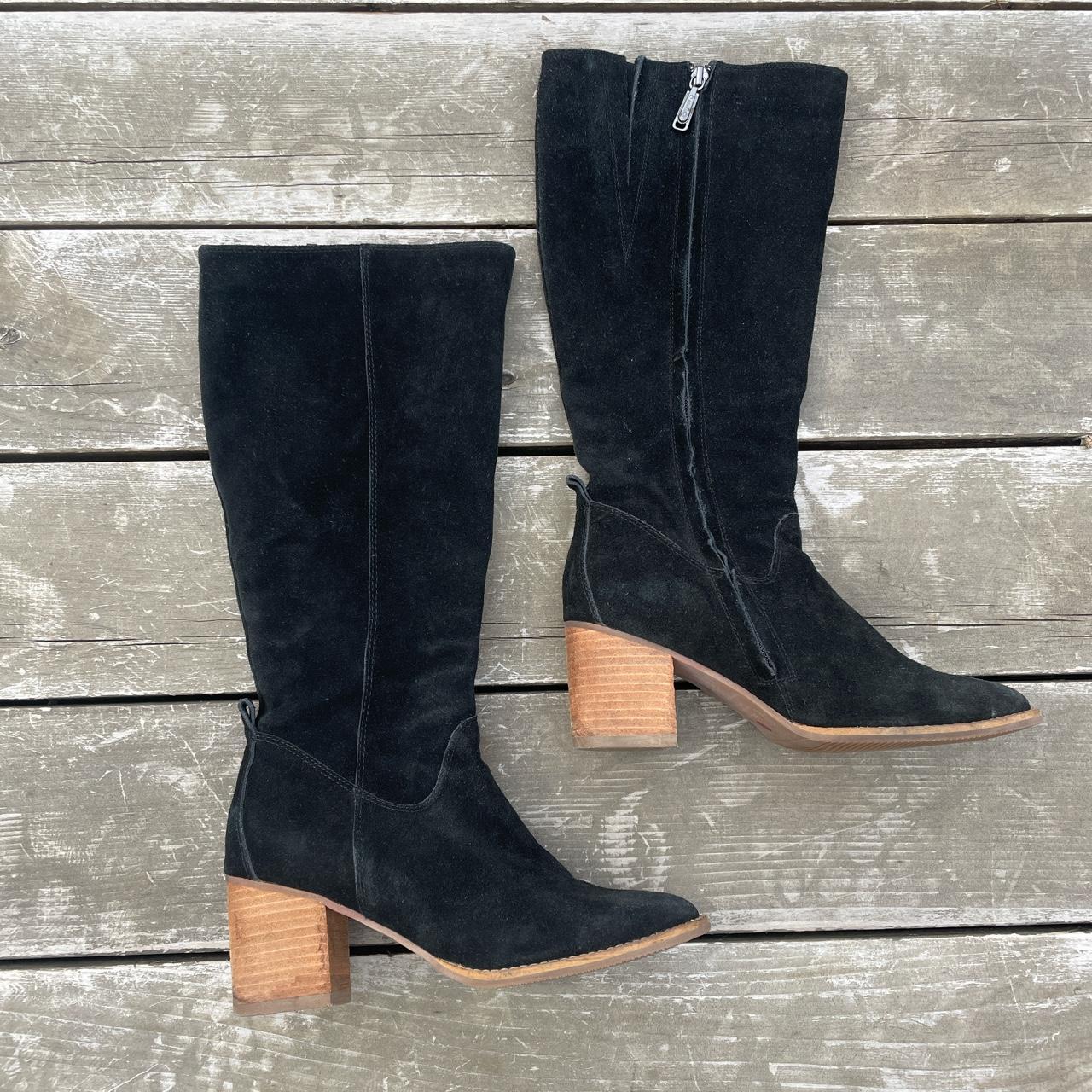 Blondo Women's Black and Tan Boots | Depop