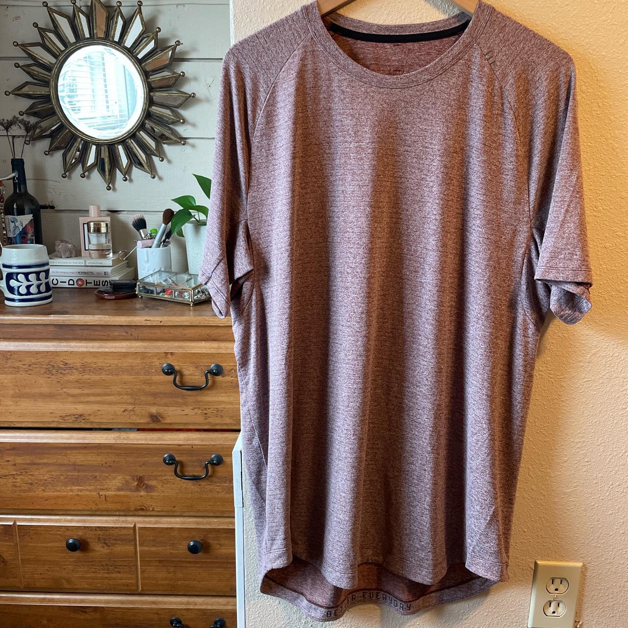 Lululemon Men S Burgundy And Red T Shirt Depop