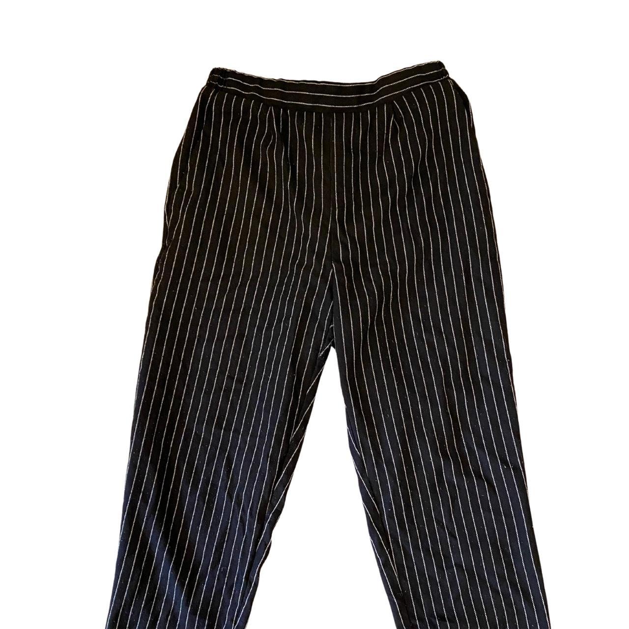 forever 21 vertical striped pants black and white, - Depop
