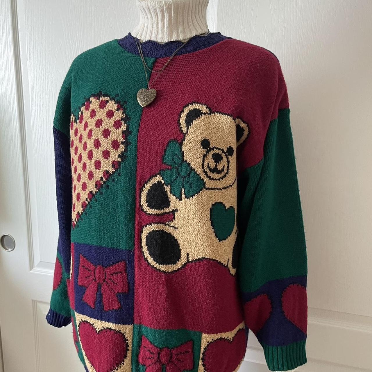 Basic Editions Women's Sweater - Red/Green - L – … - image 2